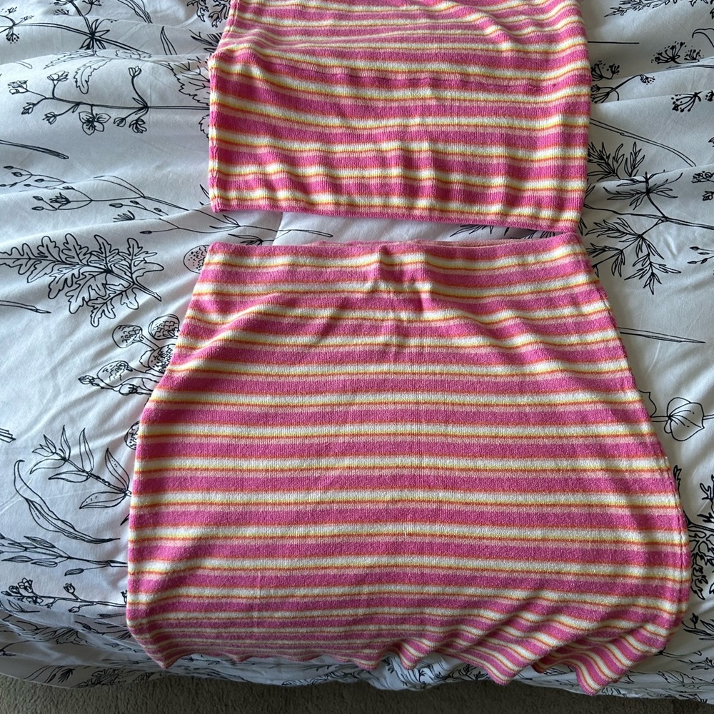 Djerf Avenue pink popsicle Striped Set